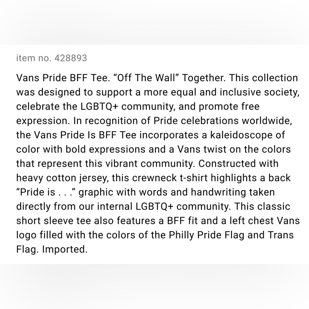 NWT Vans Pride BFF Tee - Picture 6 of 6
